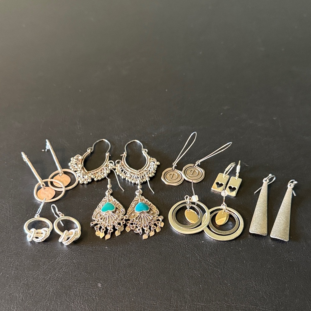 Elegant Costume Silver and Gold Eight Earring Sets